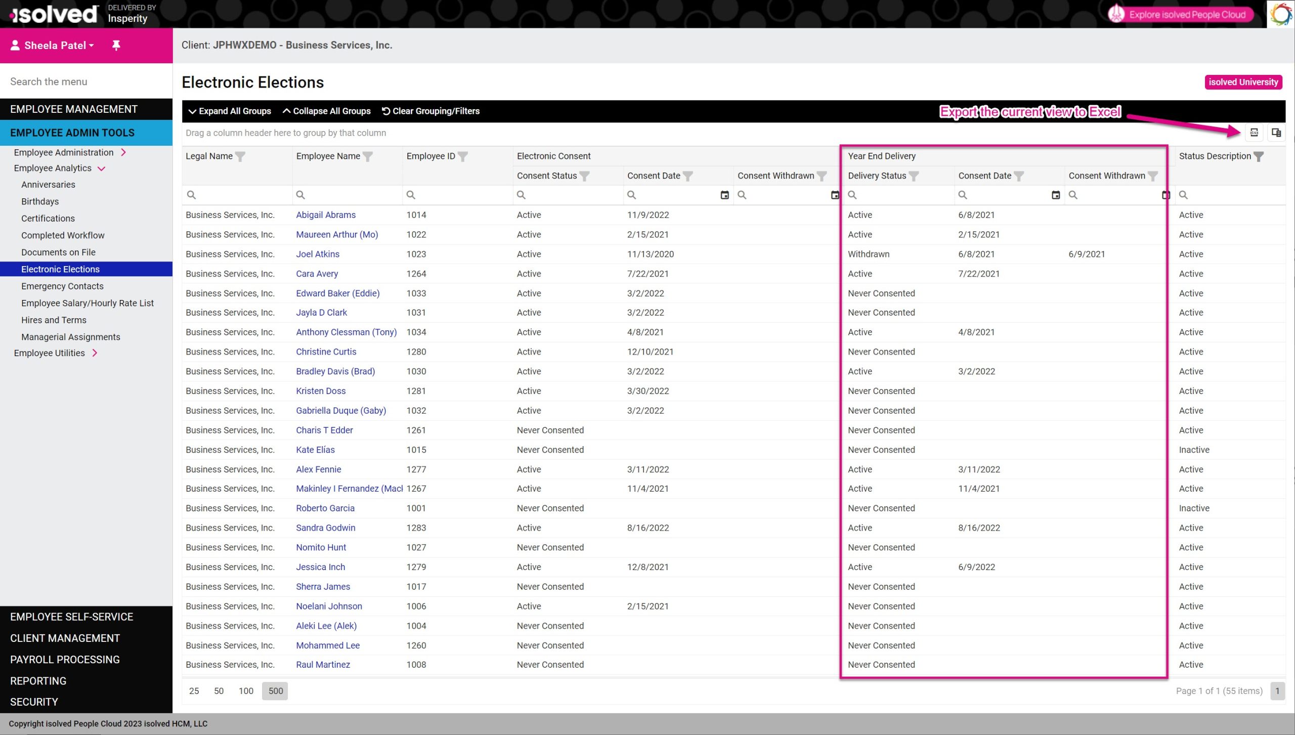 Electronic Elections dashboard